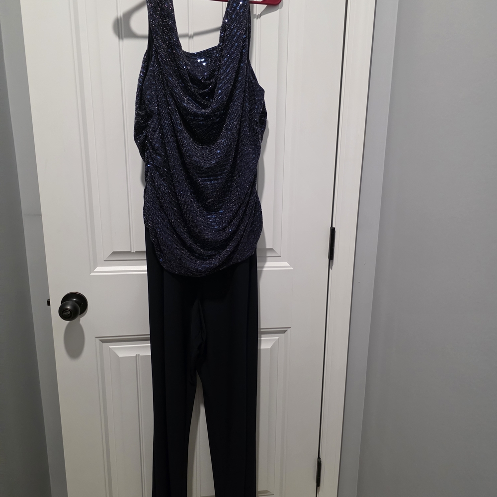 R&M Richards Sparkling Navy Jumpsuit